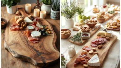 ایده تزیین و چیدمان تخته سرو چوبی برای پذیرایی؛ همانند حرفهایها