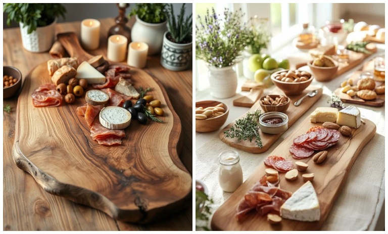 ایده تزیین و چیدمان تخته سرو چوبی برای پذیرایی؛ همانند حرفهایها