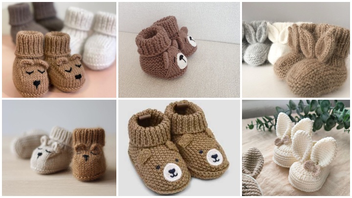 انواع پاپوش‌های دست‌باف نوزاد