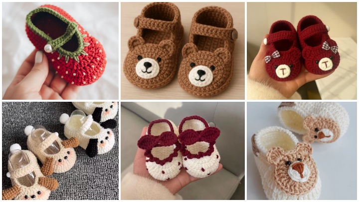 انواع پاپوش‌های دست‌باف نوزاد