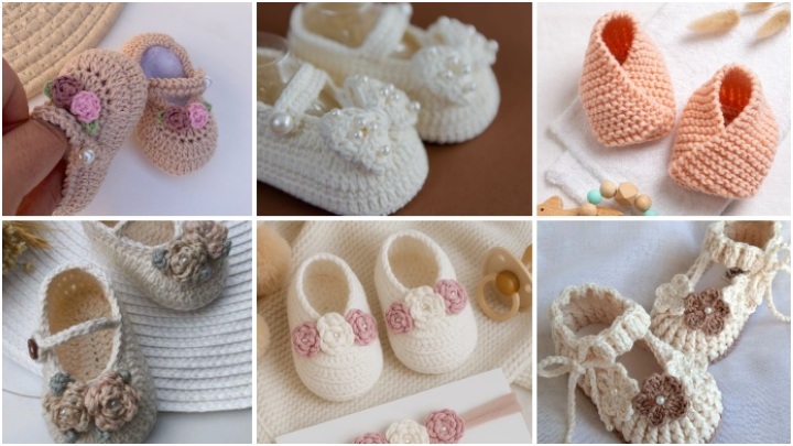 انواع پاپوش‌های دست‌باف نوزاد