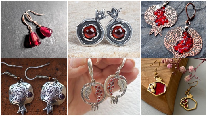 انواع گوشواره انار؛ از طراحی سنتی تا مدل‌های مدرن