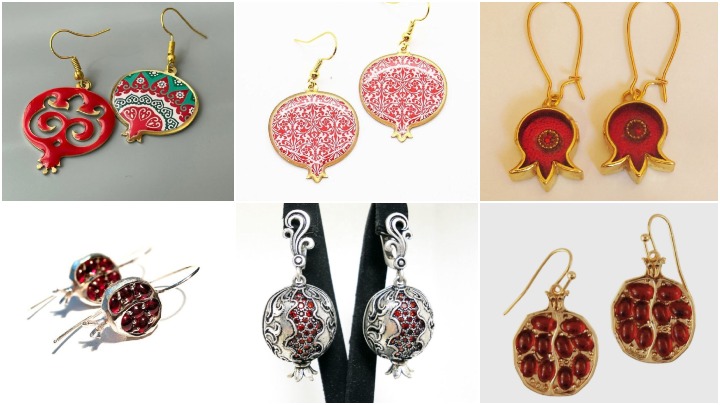 انواع گوشواره انار؛ انتخابی مناسب برای هدیه