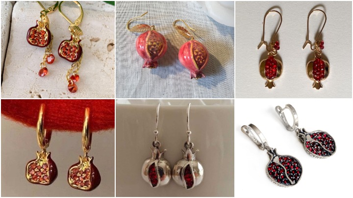 انواع گوشواره انار؛ از طراحی سنتی تا مدل‌های مدرن