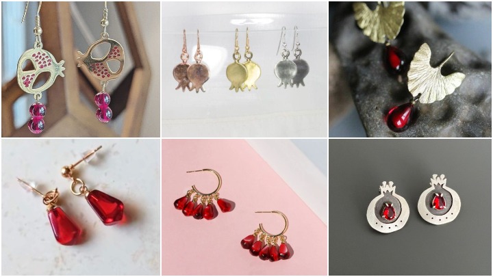 انواع گوشواره انار؛ از طراحی سنتی تا مدل‌های مدرن