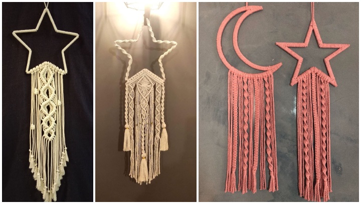 آویزهای دیواری مکرومه با طرح ماه و ستاره؛ ظاهر مدرن با حس دستساز آویزهای دیواری مکرومه با طرح ماه و ستاره؛ ظاهر مدرن با حس دستساز