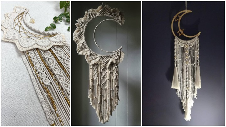 جدیدترین آویزهای دیواری مکرومه با طرح ماه جدیدترین آویزهای دیواری مکرومه با طرح ماه