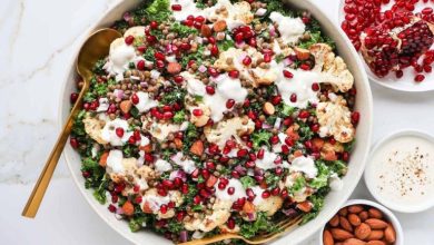 طرز تهیه سالاد رژیمی گل کلم و انار؛ سالاد پاییزی خوشمزه