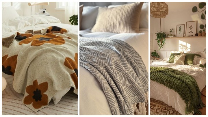تزیین تخت‌خواب؛ شال تخت و پتوهای تزئینی