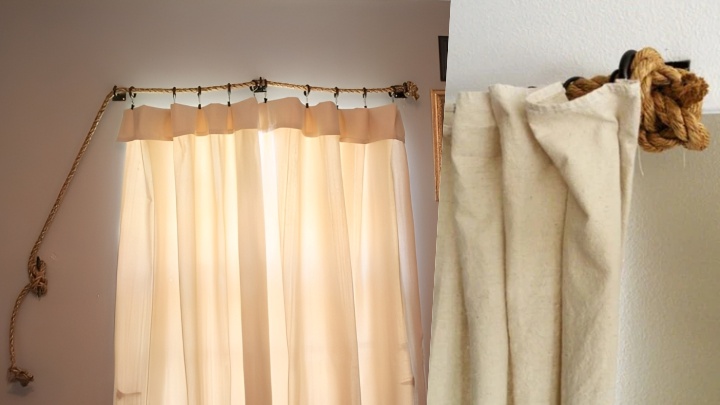 نصب پرده بدون چوب پرده و با دستگیره‌های کشو و کابینت