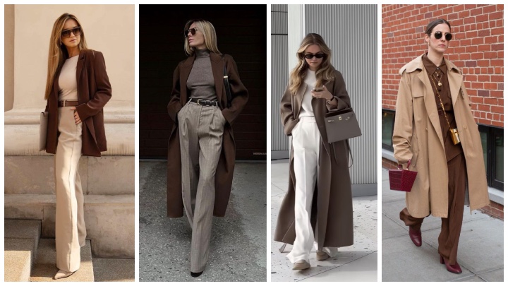 پارچه‌ی جیر قهوه‌ای با پشم بژ برای پاییز