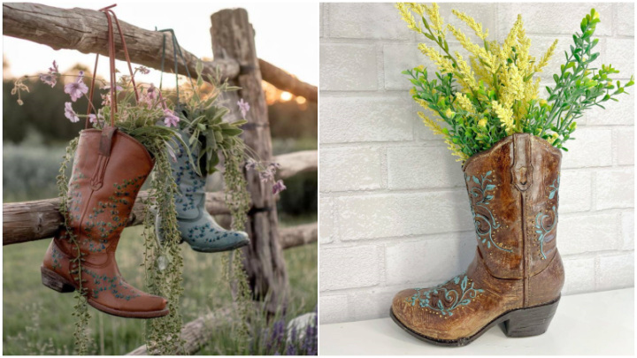 ساخت گلدان با چکمه و بوت ساخت گلدان با چکمه و بوت
