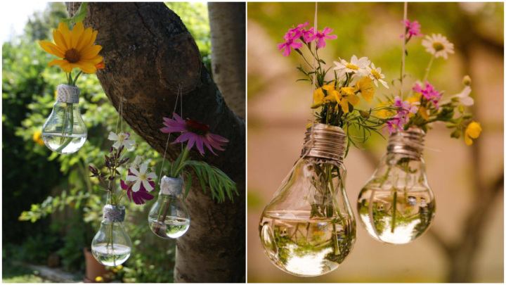 ساخت گلدان با لامپهای سوخته ساخت گلدان با لامپهای سوخته