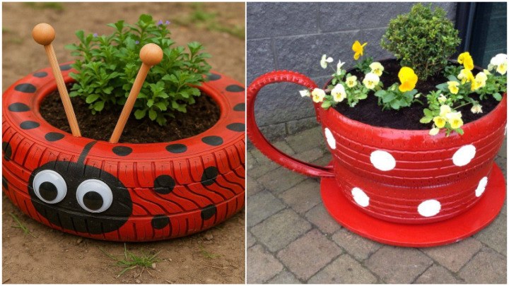 روش ساخت گلدان با لاستیکهای قدیمی روش ساخت گلدان با لاستیکهای قدیمی