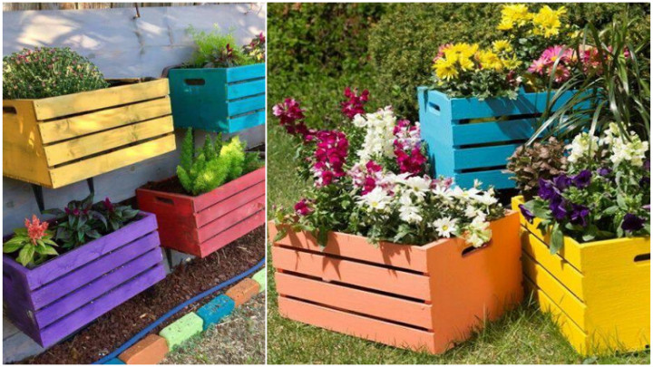 روش ساخت گلدان با جعبه میوه روش ساخت گلدان با جعبه میوه