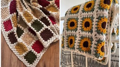 پتو موتیف بافتنی جدید؛ طرح‌های به‌روز و زیبا برای فصل سرد
