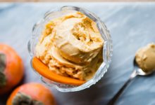 بستنی ایتالیایی با خرمالو و موز؛ ساده و سالم