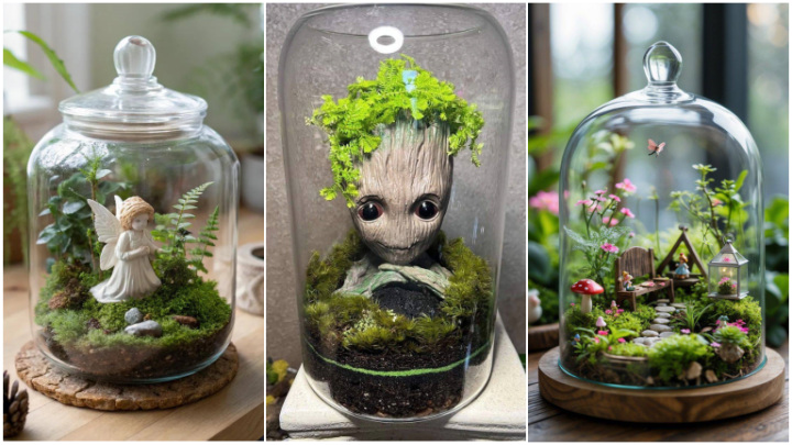 تزیین تراریوم با شخصیت‌های مینیاتوری کوچک