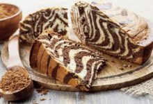 کیک دو رنگ وانیلی شکلاتی؛ کیک عصرانه موج دار