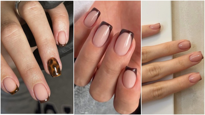 جدیدترین مدل‌های فرنچ قهوه‌ای روی ناخن کوتاه برای پاییز ۱۴۰۴؛ ساده و شیک
