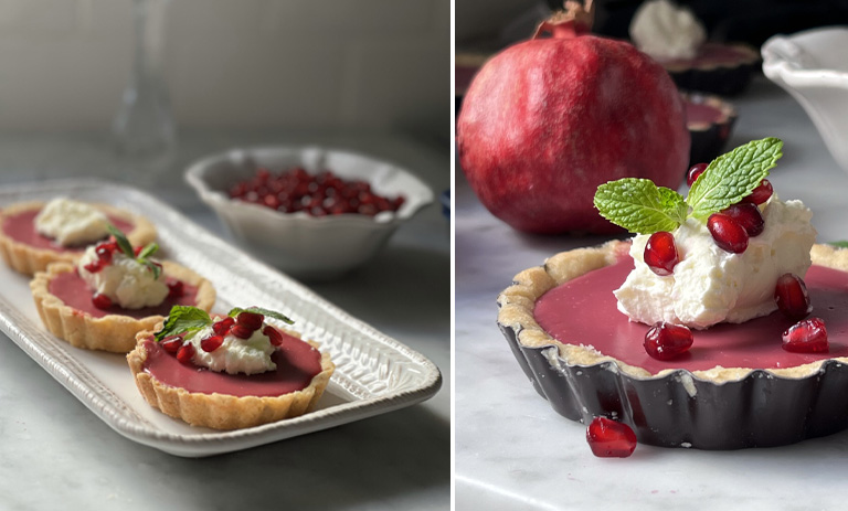 طرز تهیه تارت انار شب یلدایی؛ دسر شیک و پاییزی