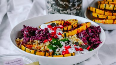 طرز تهیه سالاد کدو حلوایی و کلم قرمز؛ سالاد پاییزی متفاوت