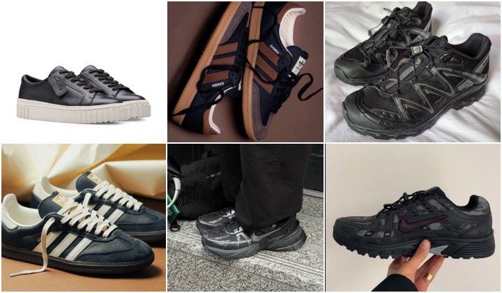 کتونی‌های مشکی تمام‌مشکی یا ترکیبی با مشکی