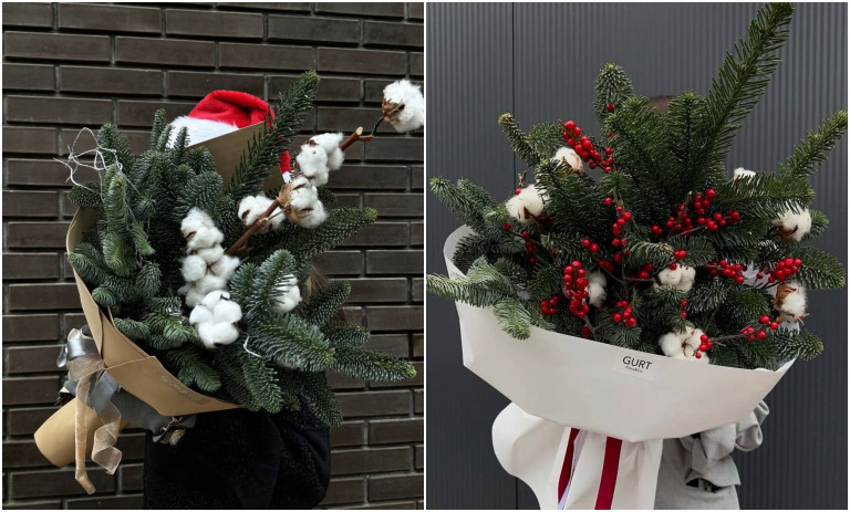 50 ایده زیبای دسته گل کریسمسی؛ مناسب برای کادو 2026