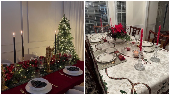 استفاده از مواد طبیعی برای تزئین میز کریسمس