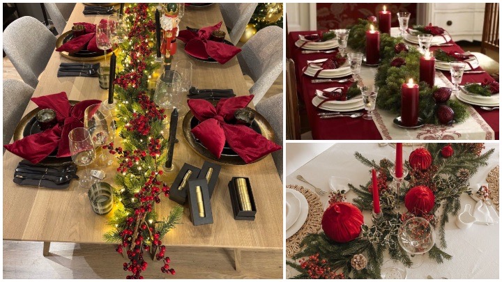 رنگ‌های اصلی میز برای تزئیین میز کریسمس