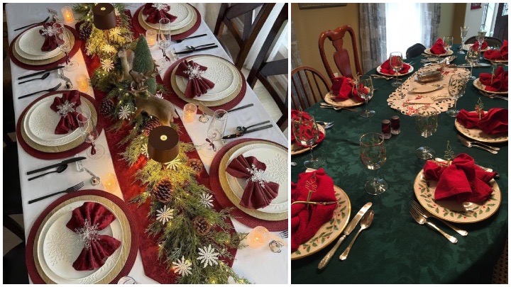 حس طبیعت و تازگی با استفاده از مواد طبیعی برای میز کریسمس