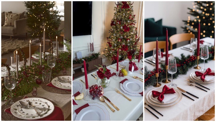 رومیزی و رانر مناسب برای داشتن میز کریسمسی شیک