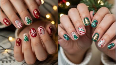 ایده طرح ناخن درخت کریسمس