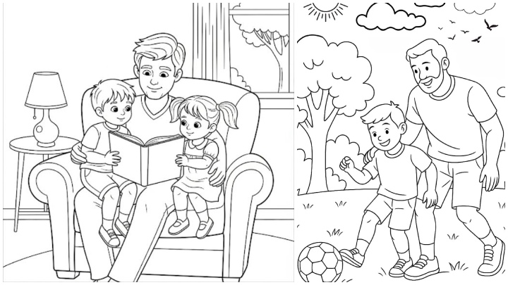 نقاشی قابل گفتگو برای رنگ آمیزی به مناسبت روز پدر