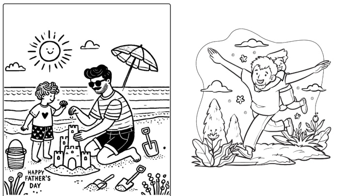 رنگ‌آمیزی نقاشی روز پدر یا ابزار مناسب