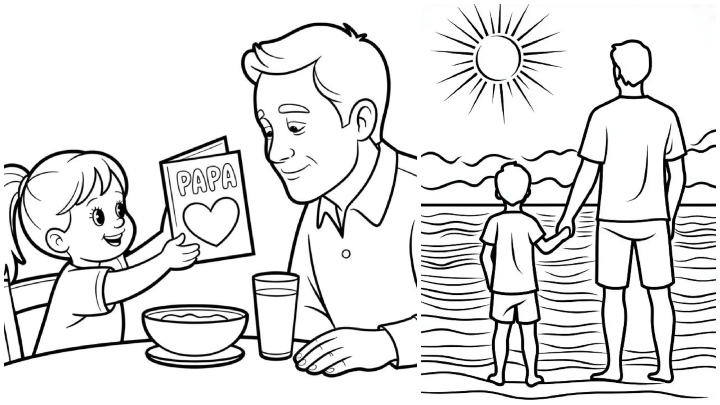 نقاشی قابدار برای رنگ آمیزی به مناسبت روز پدر