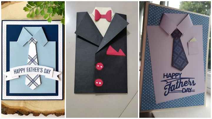 کارت تبریک دستساز با طراحی لباس مردانه برای روز پدر کارت تبریک دستساز با طراحی لباس مردانه برای روز پدر