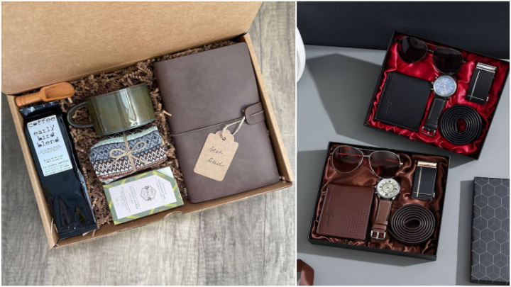 دفتر،‌ماگ و ساعت چرم برای هدیه‌ی روز پدر