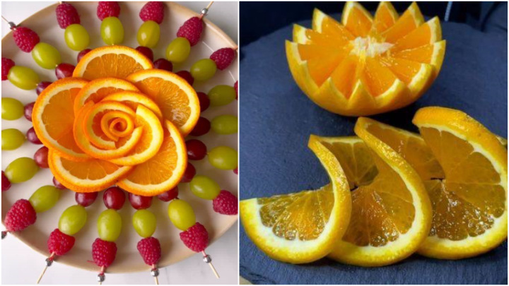 ایده‌های خلاقانه تزیین پرتقال برای سفره شب یلدا به شکل گل