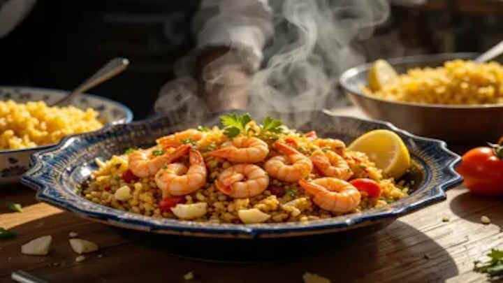 نکات و فوت‌وفن‌ های طرز تهیه پلو یونانی با میگو