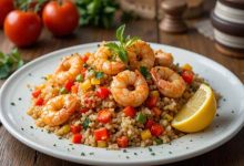 طرز تهیه پلو یونانی با میگو؛ شام متفاوت و شیک برای مهمانی‌ها