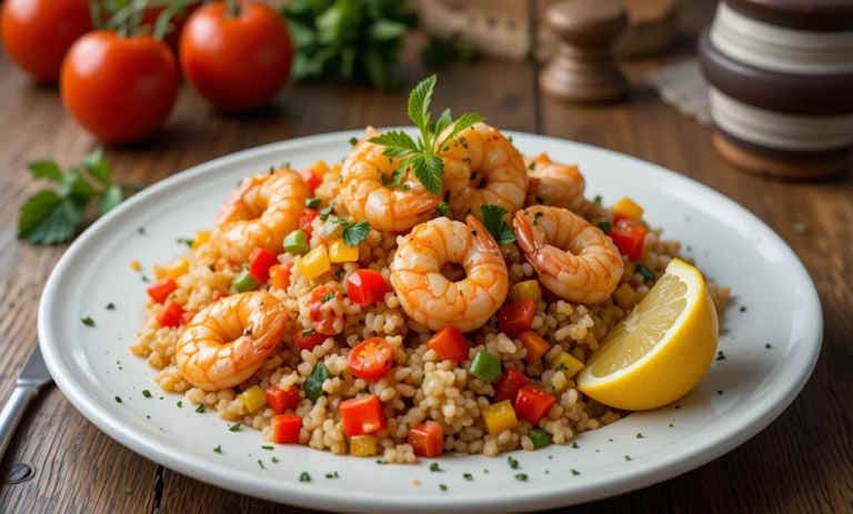 طرز تهیه پلو یونانی با میگو؛ شام متفاوت و شیک برای مهمانی‌ها