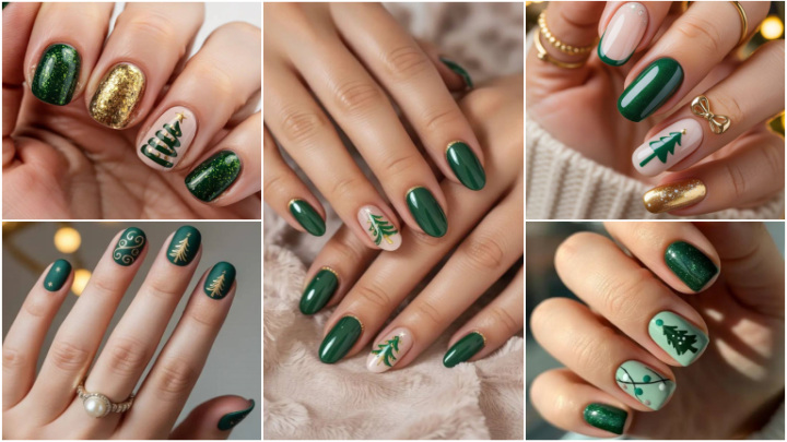 سبز زمردی،ایده آل برای ناخن با طرح کریسمس سبز زمردی،ایده آل برای ناخن با طرح کریسمس