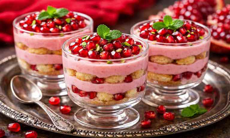 تیرامیسو انار شب یلدا؛ دسر مجلسی و خوشرنگ