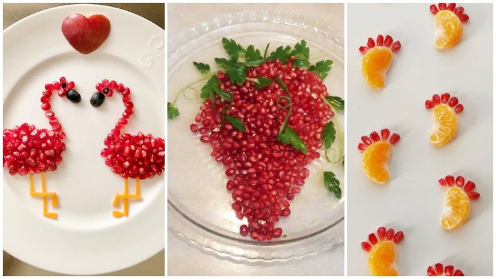 رسم شکل یا نوشته با دانههای انار رسم شکل یا نوشته با دانههای انار