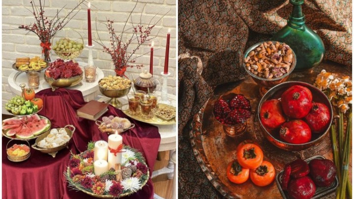 تزیینات ترند سفره شب یلدای ۱۴۰۴؛ توجه به پالت رنگی امسال