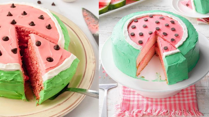 کیک هندوانه یلدایی کیک هندوانه یلدایی