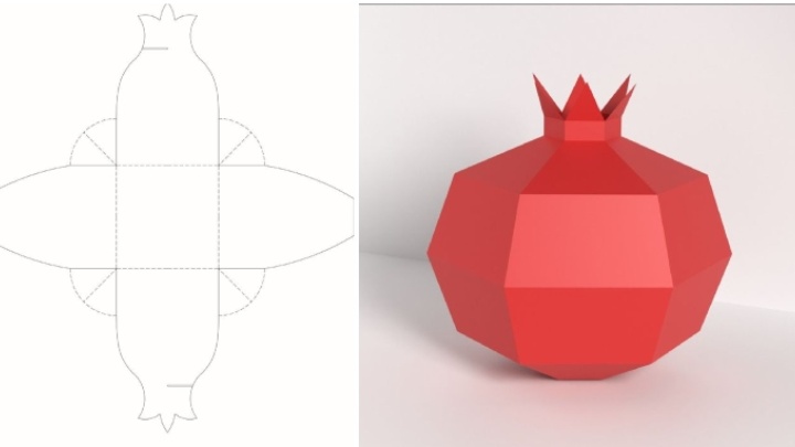 طرز درست کردن انار حجمی با مقوا برای شب یلدا طرز درست کردن انار حجمی با مقوا برای شب یلدا