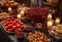 ایده‌های یلدایی 1404 برای تزئین سفره یلدا، کیک و دسر و تنقلات