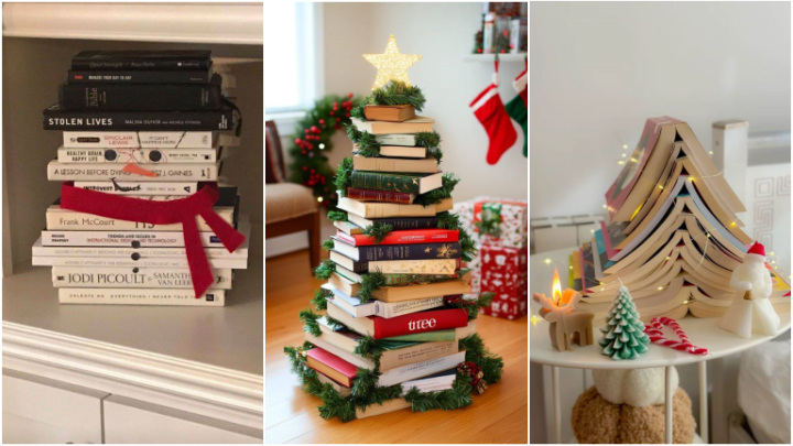 ایدههای تزیین کریسمسی خانه با کتاب ایدههای تزیین کریسمسی خانه با کتاب
